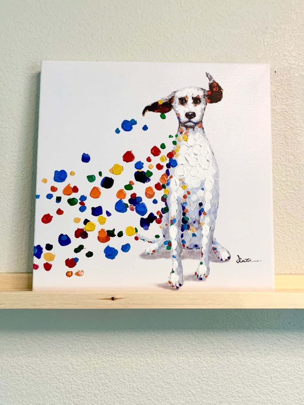 Colorful Dalmatian Wrapped Canvas Wall Art Print